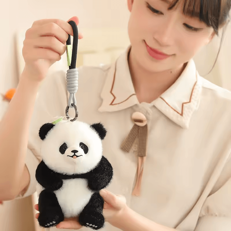 Kawaii Giant Panda Plush Keychain Toy Cute Stuffed Animal Bear Plushies Mini Pandas Fubao Qizai Doll Soft Kids Toys Pendant Gift - Image 4
