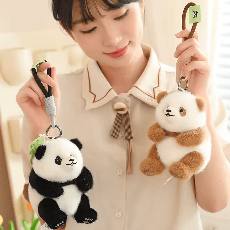 Kawaii Giant Panda Plush Keychain Toy Cute Stuffed Animal Bear Plushies Mini Pandas Fubao Qizai Doll Soft Kids Toys Pendant Gift - Image 3