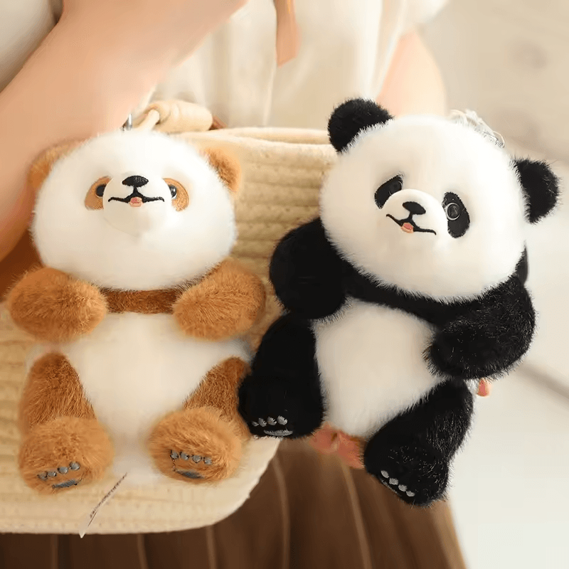 Kawaii Giant Panda Plush Keychain Toy Cute Stuffed Animal Bear Plushies Mini Pandas Fubao Qizai Doll Soft Kids Toys Pendant Gift - Image 2