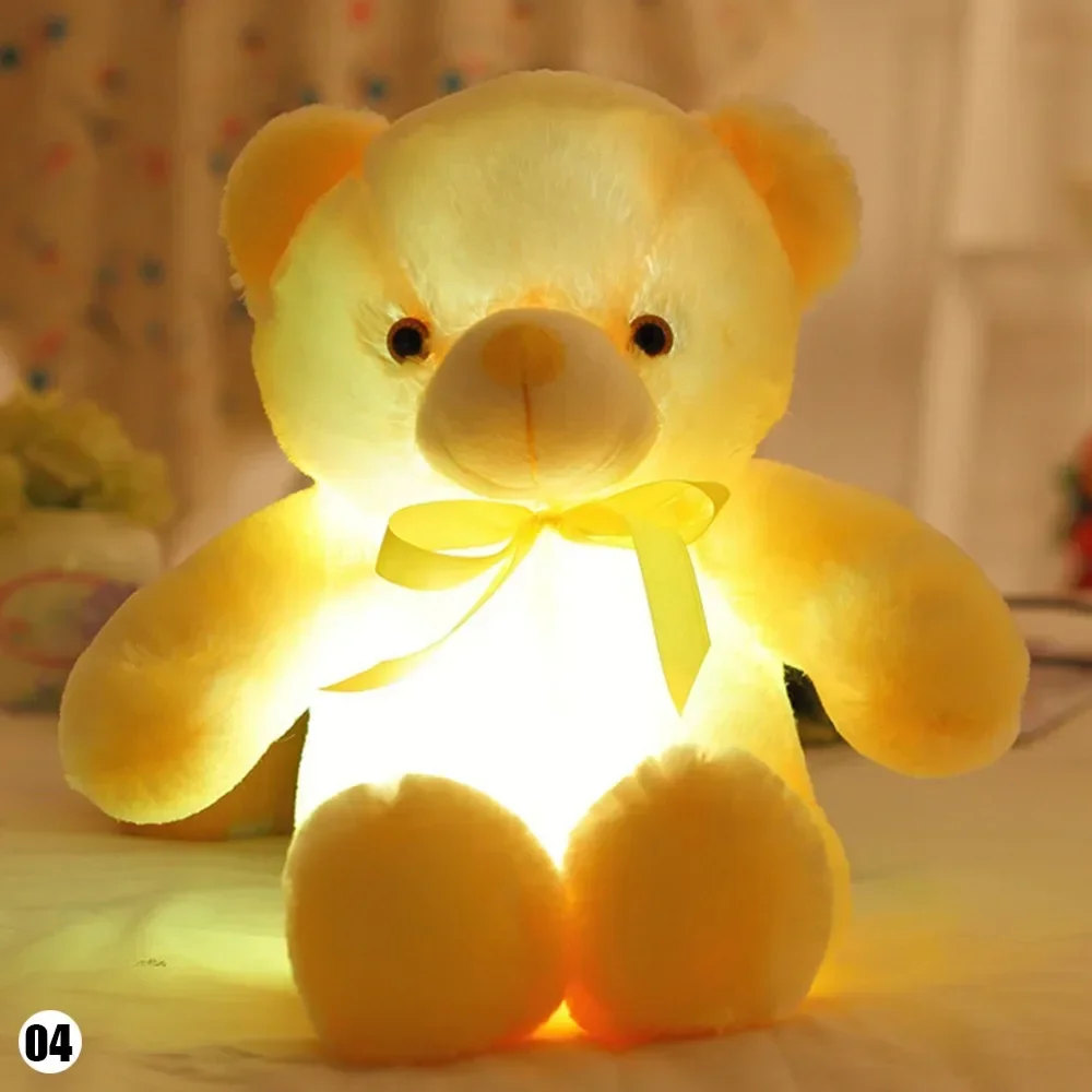 Cute 30cm Creative Light Up LED Teddy Bear Stuffed Animals Plush Toy Colorful Glowing Teddy Bear Christmas Gift for Kids - Image 2