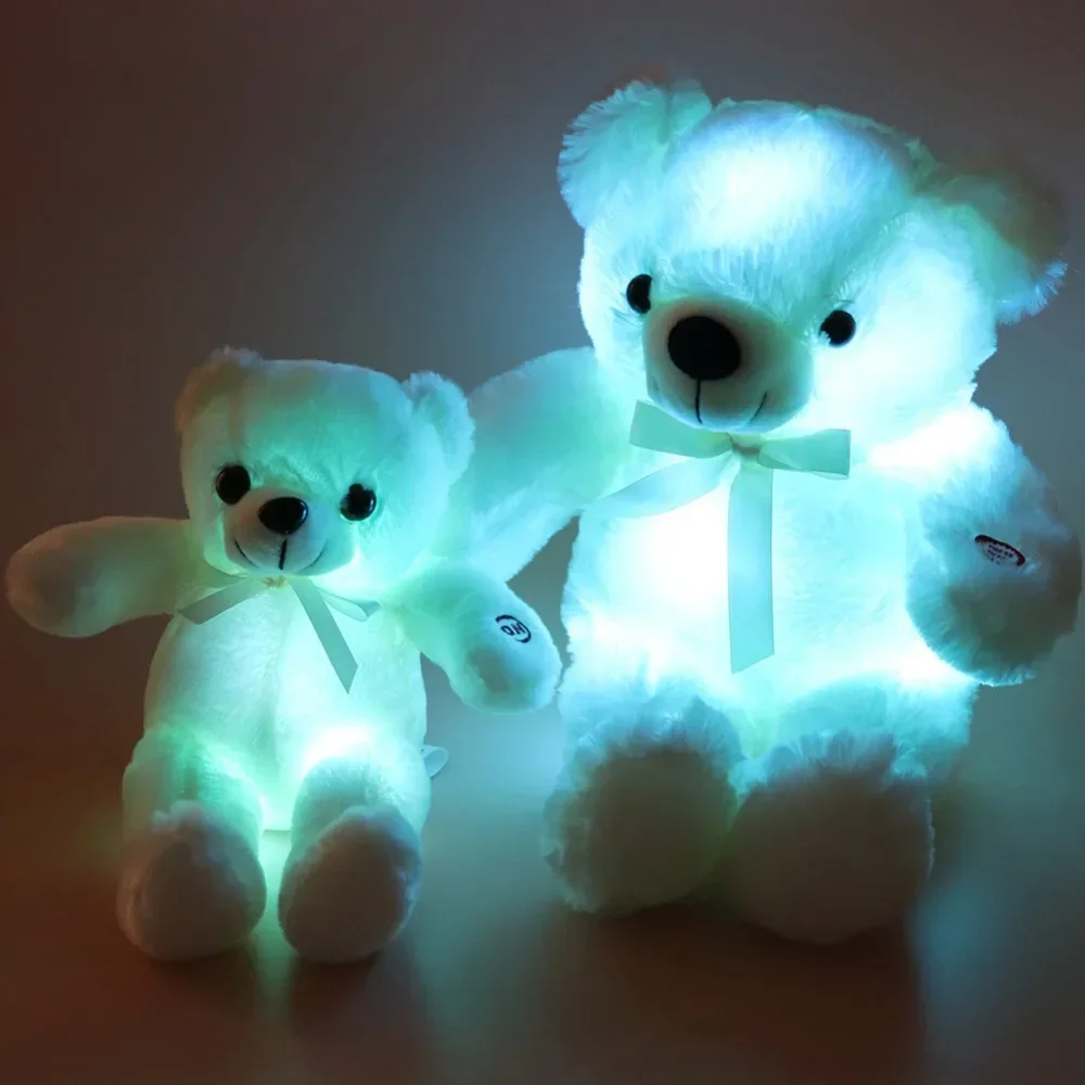 Cute 30cm Creative Light Up LED Teddy Bear Stuffed Animals Plush Toy Colorful Glowing Teddy Bear Christmas Gift for Kids - Image 5