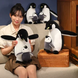 28/38/50cm Cute Fluffy Lovely Mother and Son Penguin Plush Toy Animal Doll Comforting Sleep Toy Birthday Gifts