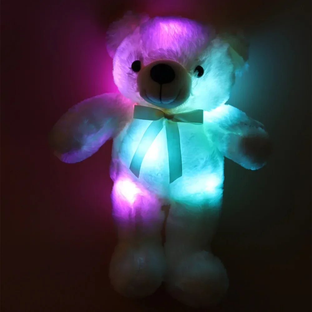 Cute 30cm Creative Light Up LED Teddy Bear Stuffed Animals Plush Toy Colorful Glowing Teddy Bear Christmas Gift for Kids - Image 4