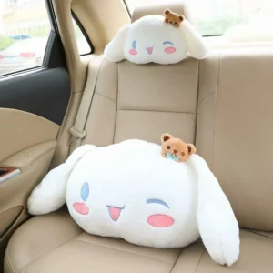 Cute Cinnamoroll Headrest Back Cushion For Car Lovely Soft Cuddly Throw Pillow Japanese Style Car Decoration Birthday Gifts Girl