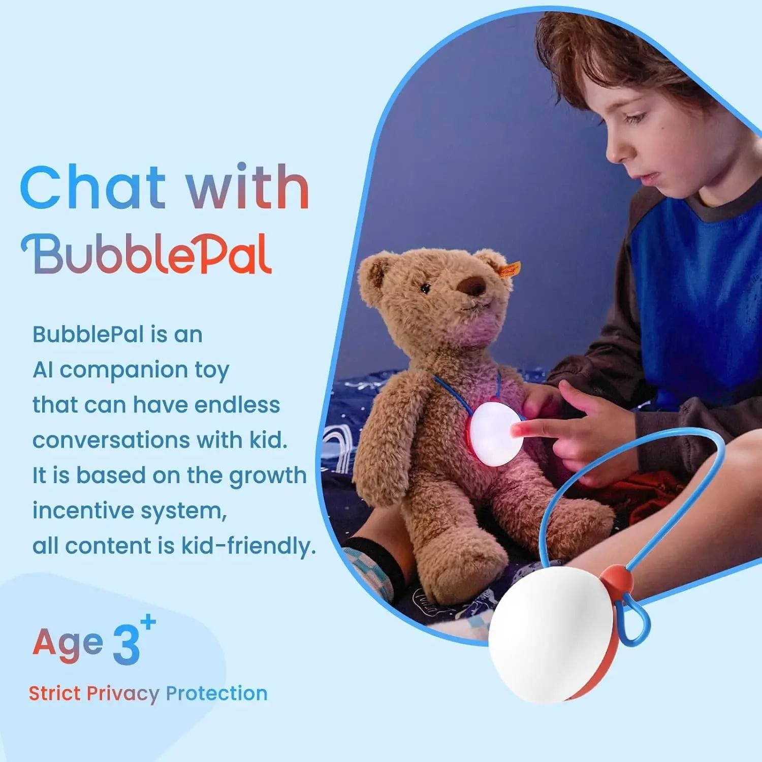 Interactive AI Toy,Bring Fun Learning Companionship to Kids,AI Companion Toy,Wearable to Any Plush Toy,Birthday Gift for Kids - Image 5
