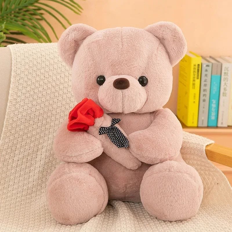 Valentine's Day roses teddy bear animal plush toys for girls teddy bear dolls - Image 2